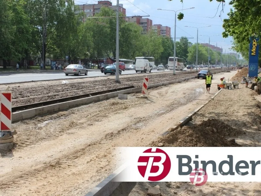 Tramvaja sliežu rekonstrukcija Juglā, 2013.gada maijs