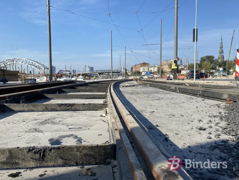 7.maršruta tramvaja posma pārbūves process, 09 2023. FOTO